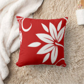 赤白と黒のフローラ クッション (ブランケット)