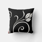 赤白と黒のフローラ クッション (裏面)