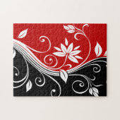 赤白と黒のフローラ ジグソーパズル (横)