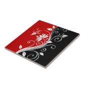 赤白と黒のフローラ タイル (側面)