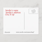 赤白と黒の卒業式オープンハウスinvitati インビテーションポストカード (裏面)