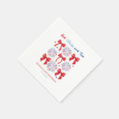 赤白と2つの7月の女の子2nd誕生日へようこそ スタンダードカクテルナプキン (角)