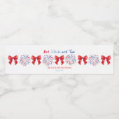 赤白と2つの7月の女の子2nd誕生日パーティー ペットボトルラベル (シングルラベル)