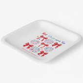 赤白と2つの7月の女の子2nd誕生日パーティー ペーパープレート (傾斜あり)