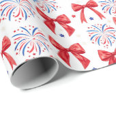 赤白と2つの7月の女の子2nd誕生日パーティー ラッピングペーパー (ロールコーナー)