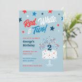 赤白と2歳の誕生日パーティー 招待状 (スタンド正面)