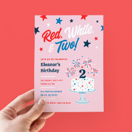 赤白と2歳の誕生日パーティー 招待状