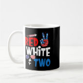 赤白と2誕生日7月4日American 2n コーヒーマグカップ (左)