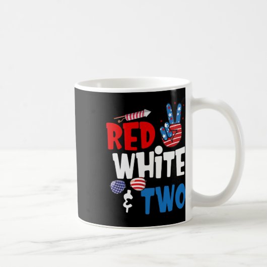 赤白と2誕生日7月4日American 2n コーヒーマグカップ (右)