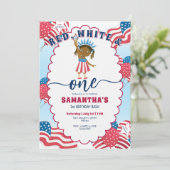 赤白と7月の女の子の1日の誕生日 招待状 (スタンド正面)