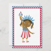 赤白と7月の女の子の1日の誕生日 招待状 (裏面)