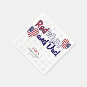 赤白と7月4日の愛国的な赤ちゃんシャワー スタンダードカクテルナプキン (角)