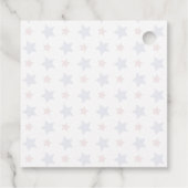 赤白と7月4日の愛国的な赤ちゃんシャワー フェイバータグ (裏面)