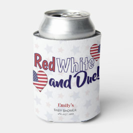 赤白と7月4日の愛国的な赤ちゃんシャワー 缶クーラー