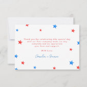 赤白と7月4日Patriotic Thank サンキューカード (裏面)