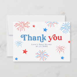 赤白と7月4日Patriotic Thank サンキューカード