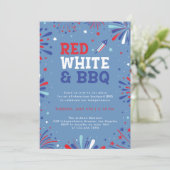 赤白とBBQ 4th ジュライ 愛国的な花火 招待状 (スタンド正面)