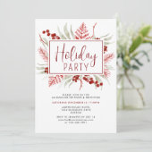 赤白のウィンターボタニカルホリデーパーティー 招待状 (スタンド正面)