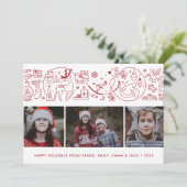 赤白のクリスモダンマス冬のアイコン写真 シーズンカード (スタンド正面)