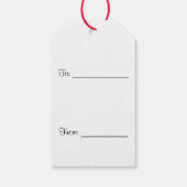 赤白のチェック柄の雪の結晶のギフトタグ ギフトタグ (裏面)