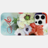 赤白のバラとアネモネの花のモノグラム Case-Mate iPhoneケース (裏面 (横))
