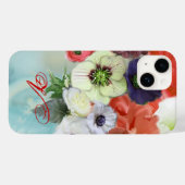 赤白のバラとアネモネの花のモノグラム Case-Mate iPhoneケース (裏面 (横))