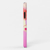 赤白のバラとピンクのアネモネの花のモノグラム Case-Mate iPhoneケース (裏面/右)