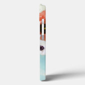 赤白のバラ、青いアネモネの花のイニシャル Case-Mate iPhoneケース (裏面 / 左)