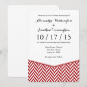 赤白のヘアピンギザギザ結婚式招待状 招待状 (正面/裏面)