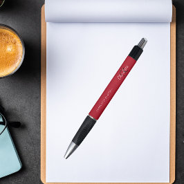 赤白のモノグラム名前のスクリプト ボールペン