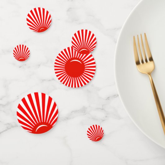 赤白の太陽の日のテーブルコンフェッティ コンフェッティ (グループ)