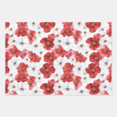 赤白の花とハートの砂のプリンセスシャワー ラッピングペーパーシート (正面)