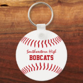 赤白またはANYチームカラーのソフトボール野球 キーホルダー (裏面)