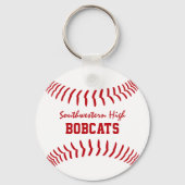 赤白またはANYチームカラーのソフトボール野球 キーホルダー (裏面)