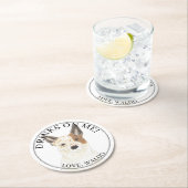 赤白オパーソナライズされたーストラリアのカトレドッグヒーラー ラウンドペーパーコースター (インサイチュ)