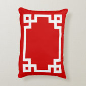 赤白ギリシャ鍵フレーム#2イニシャルモノグラム アクセントクッション (裏面(縦))