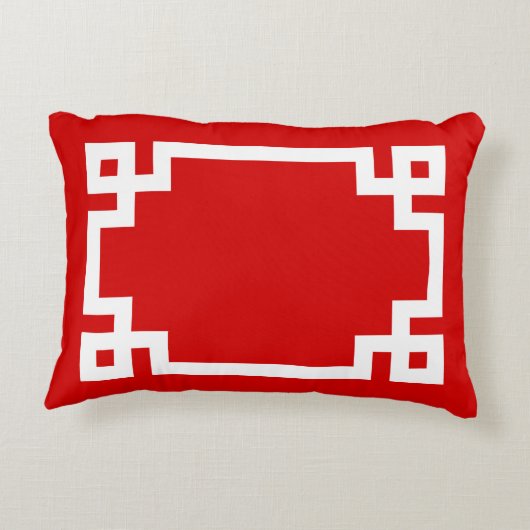 赤白ギリシャ鍵フレーム#2イニシャルモノグラム アクセントクッション (裏面)