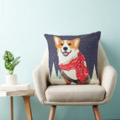 赤白クリスマススカーフ付きコルギ クッション (椅子)