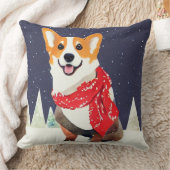 赤白クリスマススカーフ付きコルギ クッション (ブランケット)