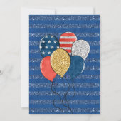 赤白クールな7月4日誕生日 招待状 (裏面)