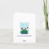 赤白グロキシニアアフリカスミレ花のノテカード カード (裏面)