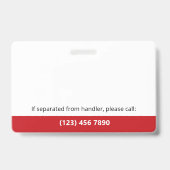 赤白サービスドッグフォトID QRコード バッジ (裏面)