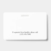 赤白サービスドッグ2ロゴ&写真ID バッジ (裏面)