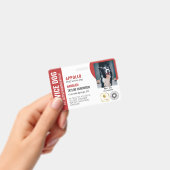 赤白サービスドッグ2ロゴ&写真ID バッジ (手持ち)