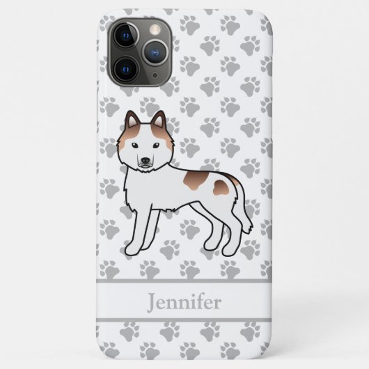 赤白シベリアンハスキーのキャラクタードッグと名前 Case-Mate iPhoneケース (裏面)