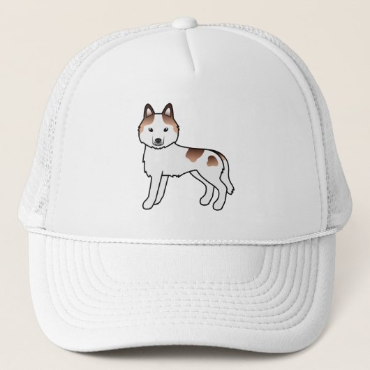 赤白シベリアンハスキー かわいいキャラクタードッグ キャップ (正面)