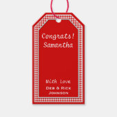 赤白ジンガム掛けタグテンプレート ギフトタグ (正面)