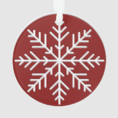 赤白スカンジナビアのスノーフレーク オーナメント (裏面)