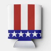 赤白ストライプと青の星と星 缶クーラー (裏面)