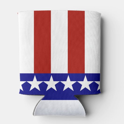 赤白ストライプと青の星と星 缶クーラー (裏面)